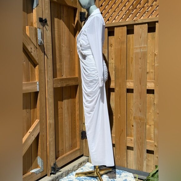 🆕 CHRISTOPHER ESBER 🧿 NWOT Venus Plunge Shirt Maxi Dress, White - Sz AU10 US 6 - Picture 10 of 16